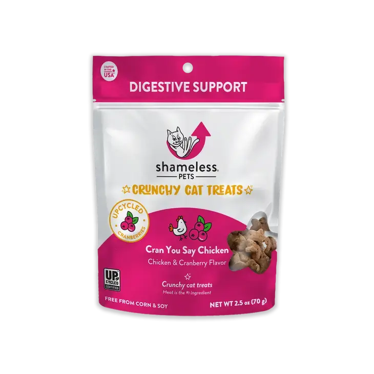 Shameless Pets Delicious Chicken and Cranberry Crunchy Cat Treats for Feline Nutrition