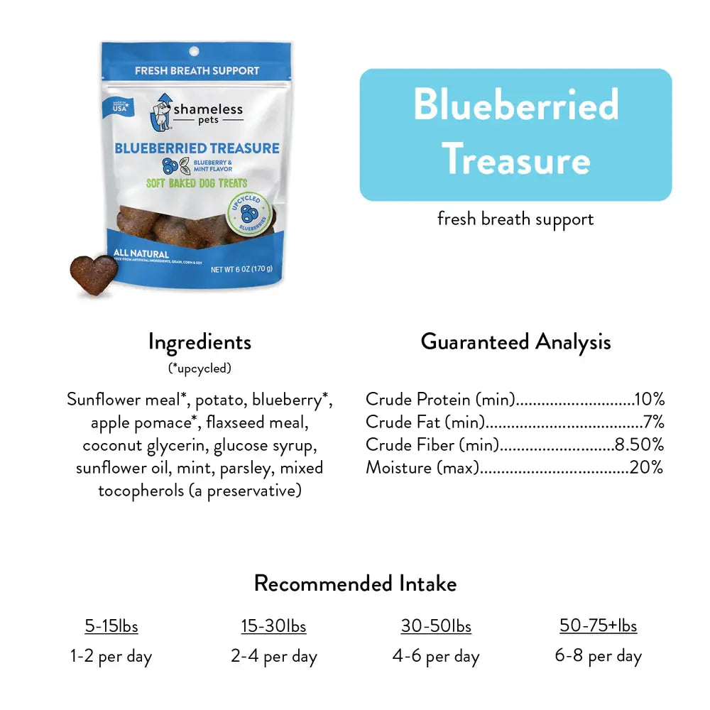 Shameless Pets Blueberry - Infused Soft Baked Delightful Dog Treats: A Treasure for Your Furry Friend