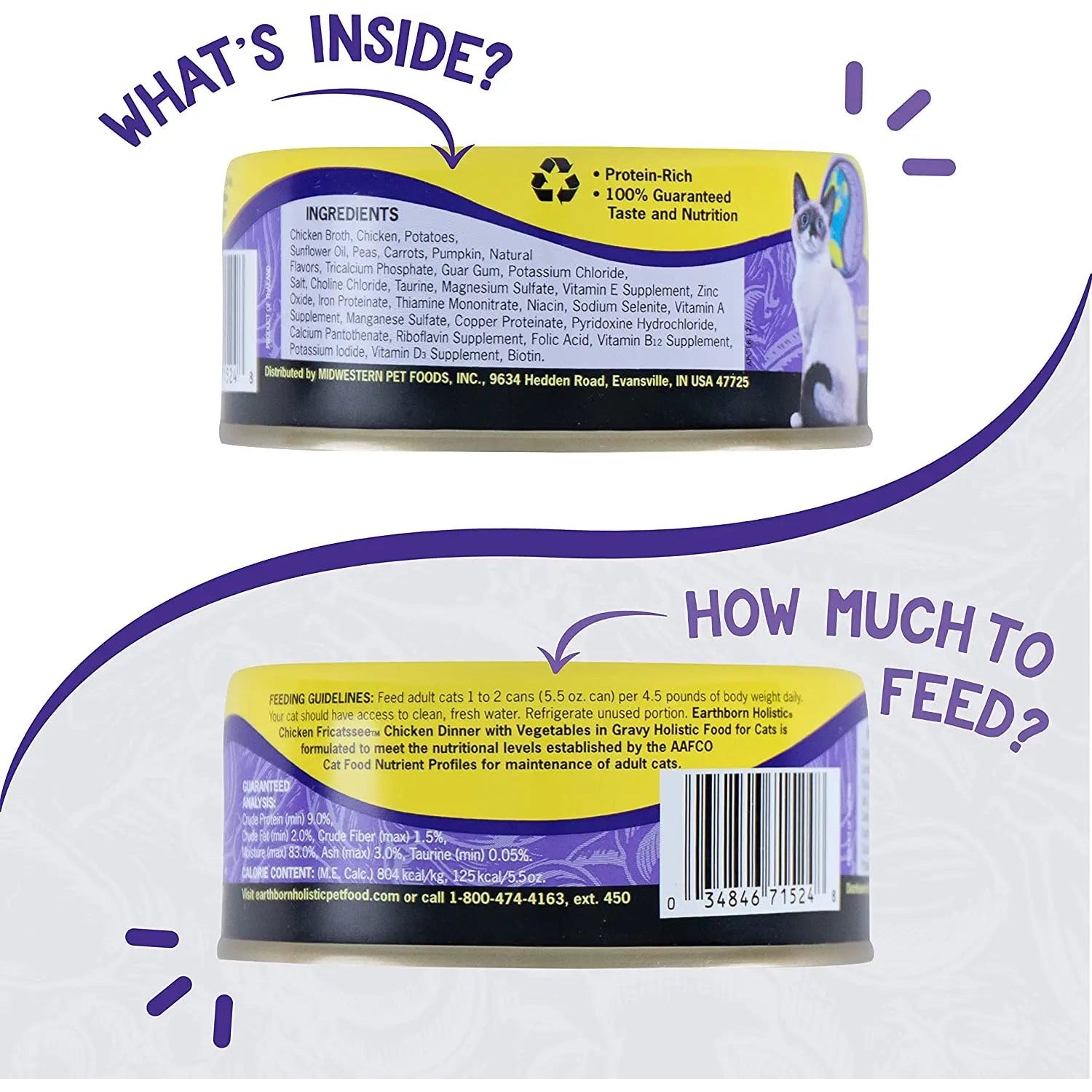 Earthborn Holistic Grain-Free 5.5 oz Chicken Fricatssee Wet Cat Food, 24 Packs