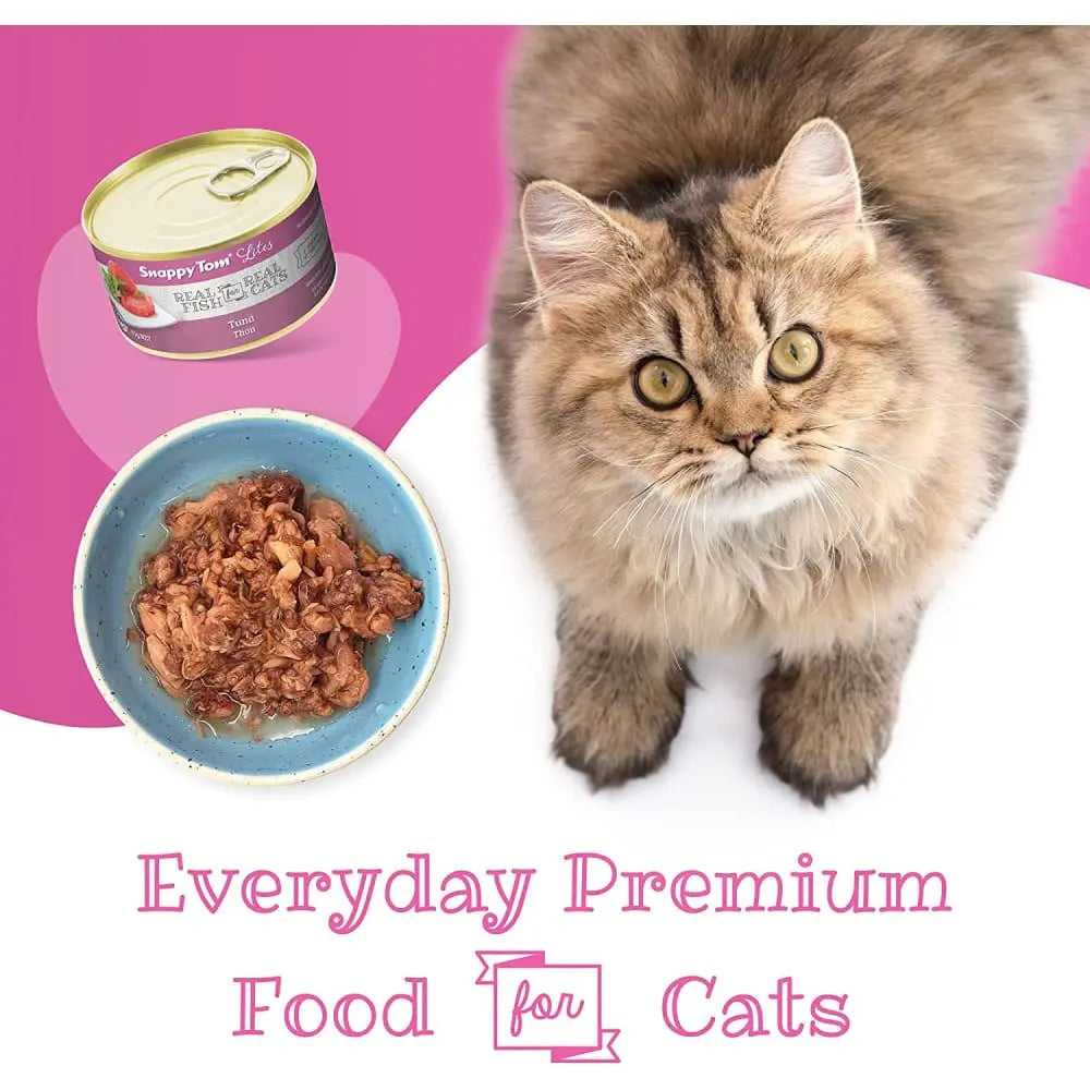Snappy Tom Lite Tuna Flavored Canned Cat Food, 24 Cans of 3oz Each