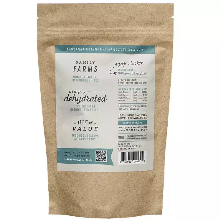 Farm Hounds All - Natural Dehydrated Chicken Gizzard Sticks Ideal for Dog Training Treats