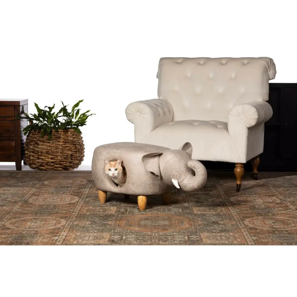 Prevue Pet Products Gray Elephant-Styled Ottoman for Cats and Small Dogs