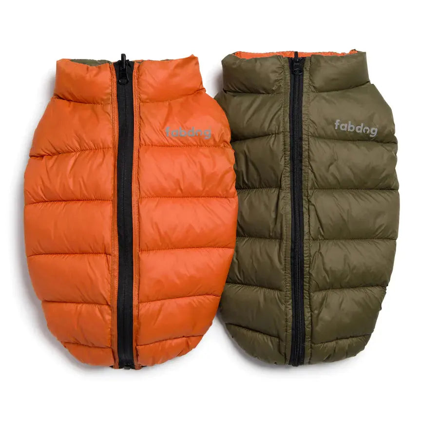 Fabdog Pack N' Go Reversible Dog Warm Puffer Coats in Various Sizes
