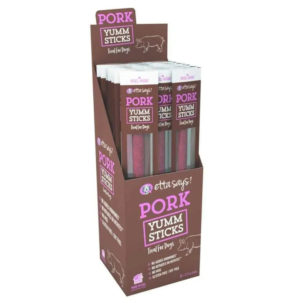 Etta Says! Premium Human - Grade Pork Yumm Sticks Dog Treat Display Box