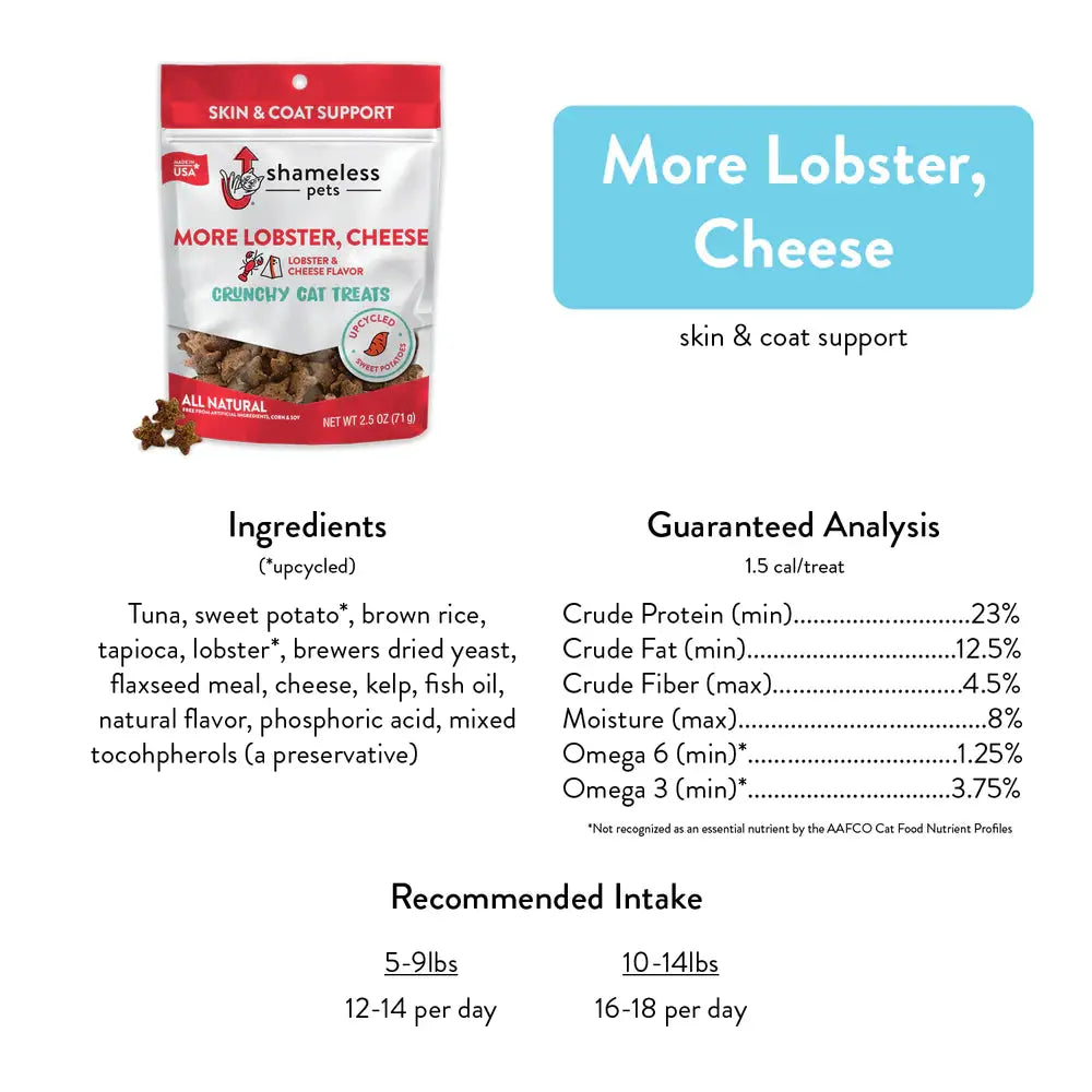Shameless Pets Premium Lobster & Cheese Crunchy Cat Treats