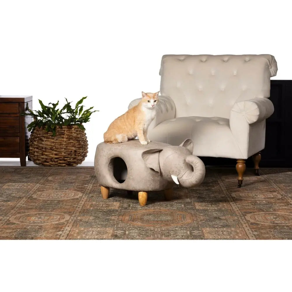 Prevue Pet Products Gray Elephant-Styled Ottoman for Cats and Small Dogs