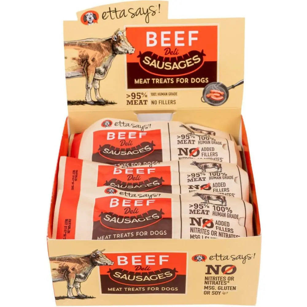 Etta Says! Human - Grade Beef Sausage Link Dog Treats, 12 Pack, 1.25 oz Each