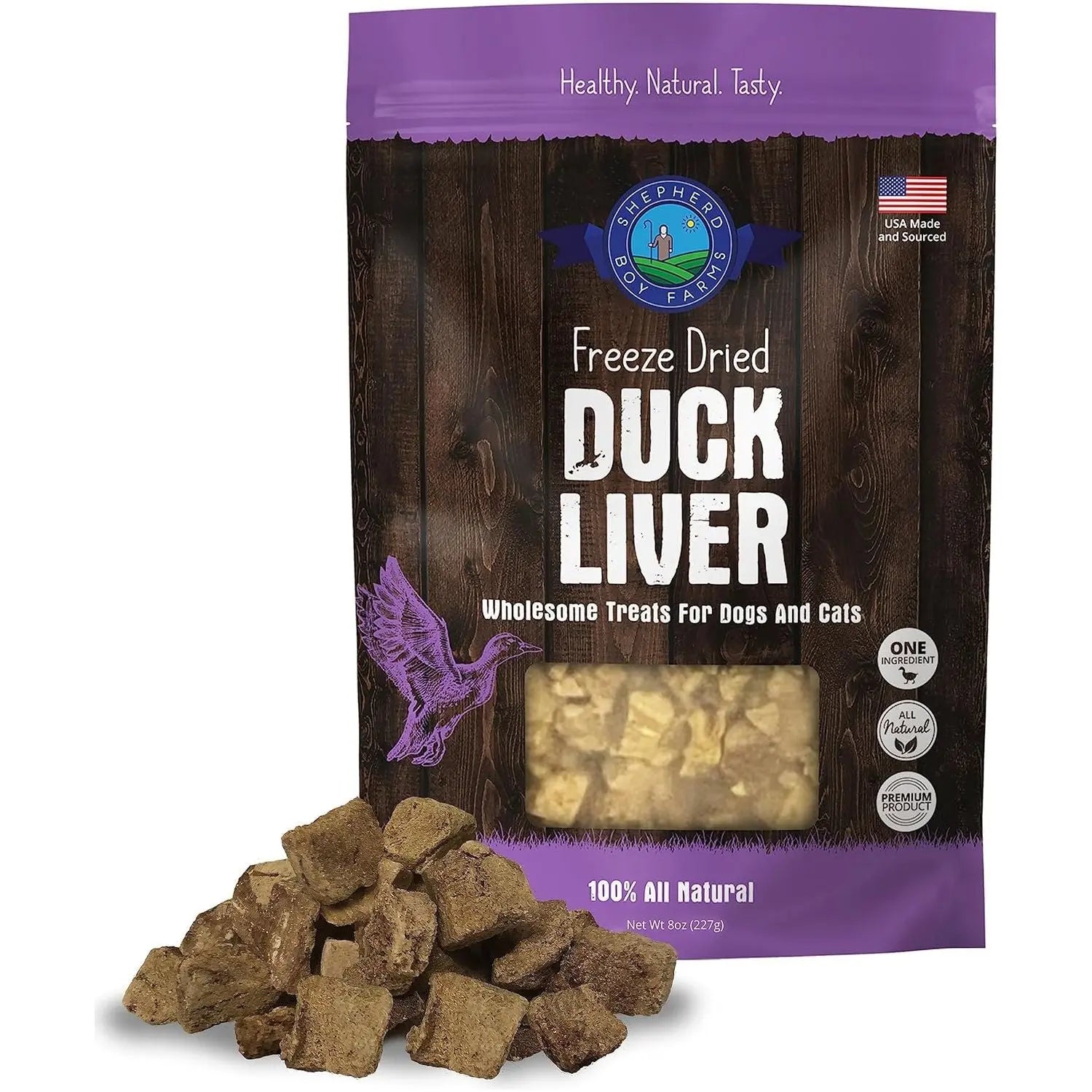 Shepherd Boy Farms Premium Freeze - Dried Duck Liver Canine Treats for Dogs of All Ages