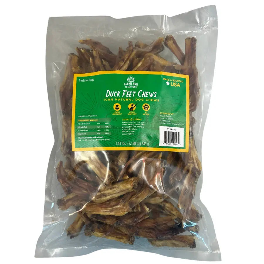 1.43 lb Farmland Traditions All - Natural Duck Feet Dog Chews