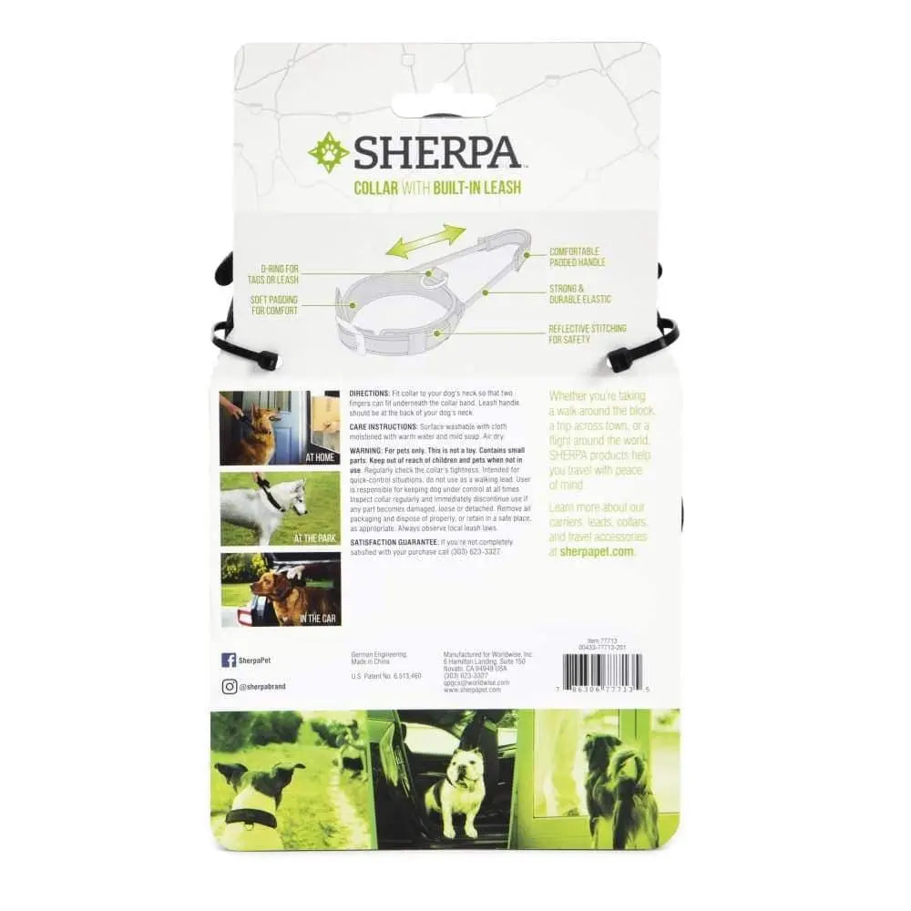 Sherpa's Pet Trading Co. Integrated Leash Dog Collar in Black