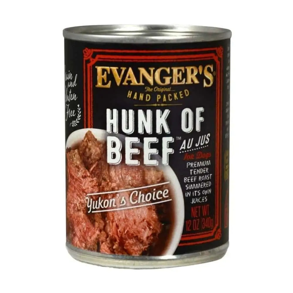 Evanger's Premium Hand - Packed Case of 12 Cans of Whole - Piece Beef Canned Dog Food