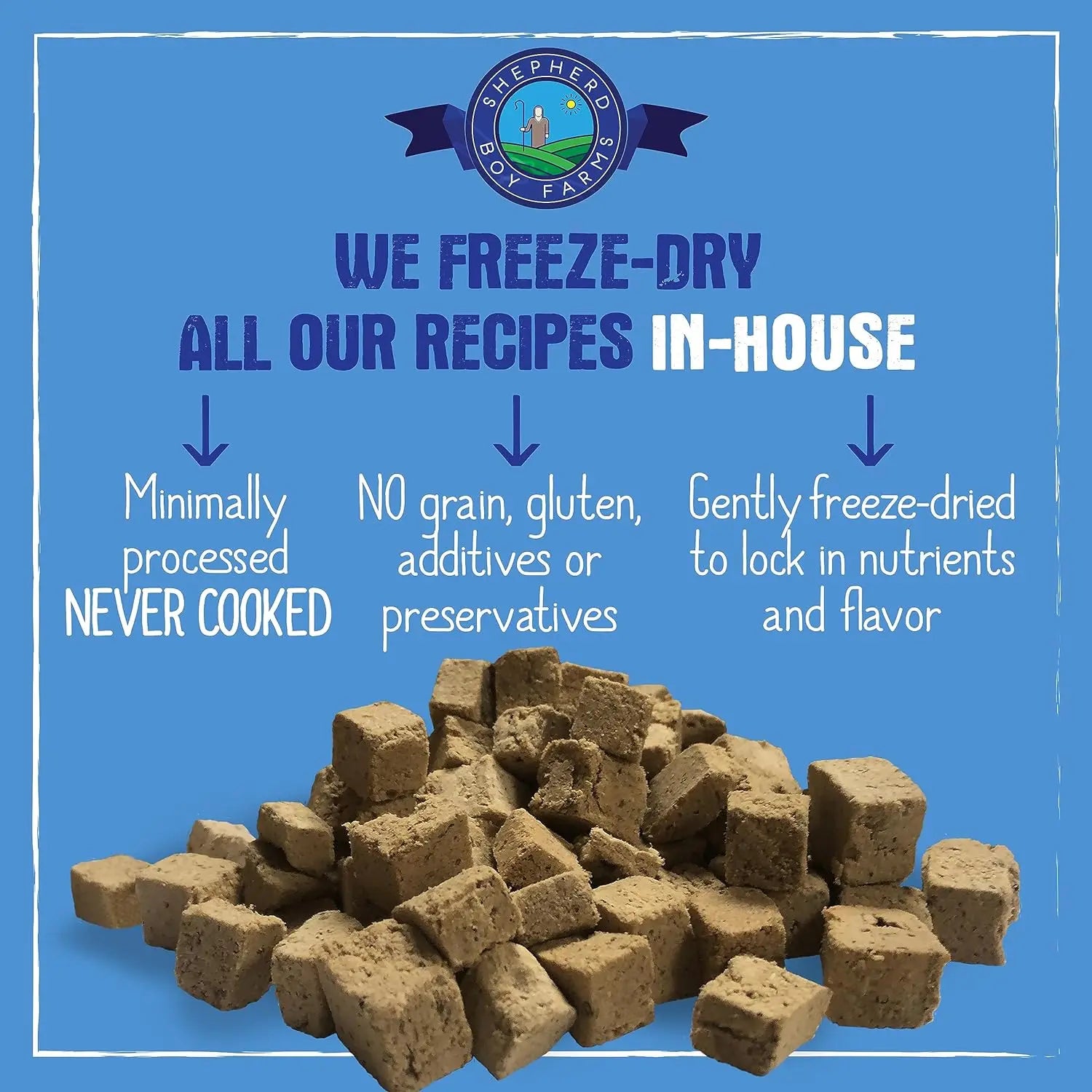 Shepherd Boy Farms 14 oz Premium Freeze - Dried Bison Dog Food Recipe