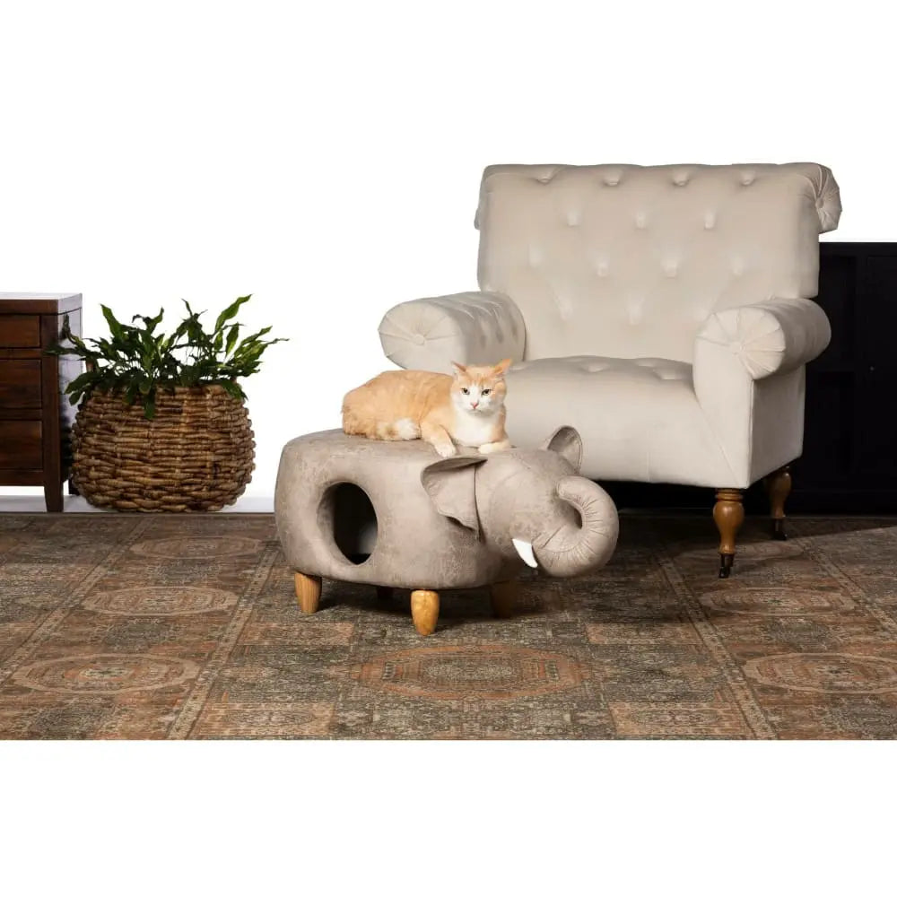Prevue Pet Products Gray Elephant-Styled Ottoman for Cats and Small Dogs