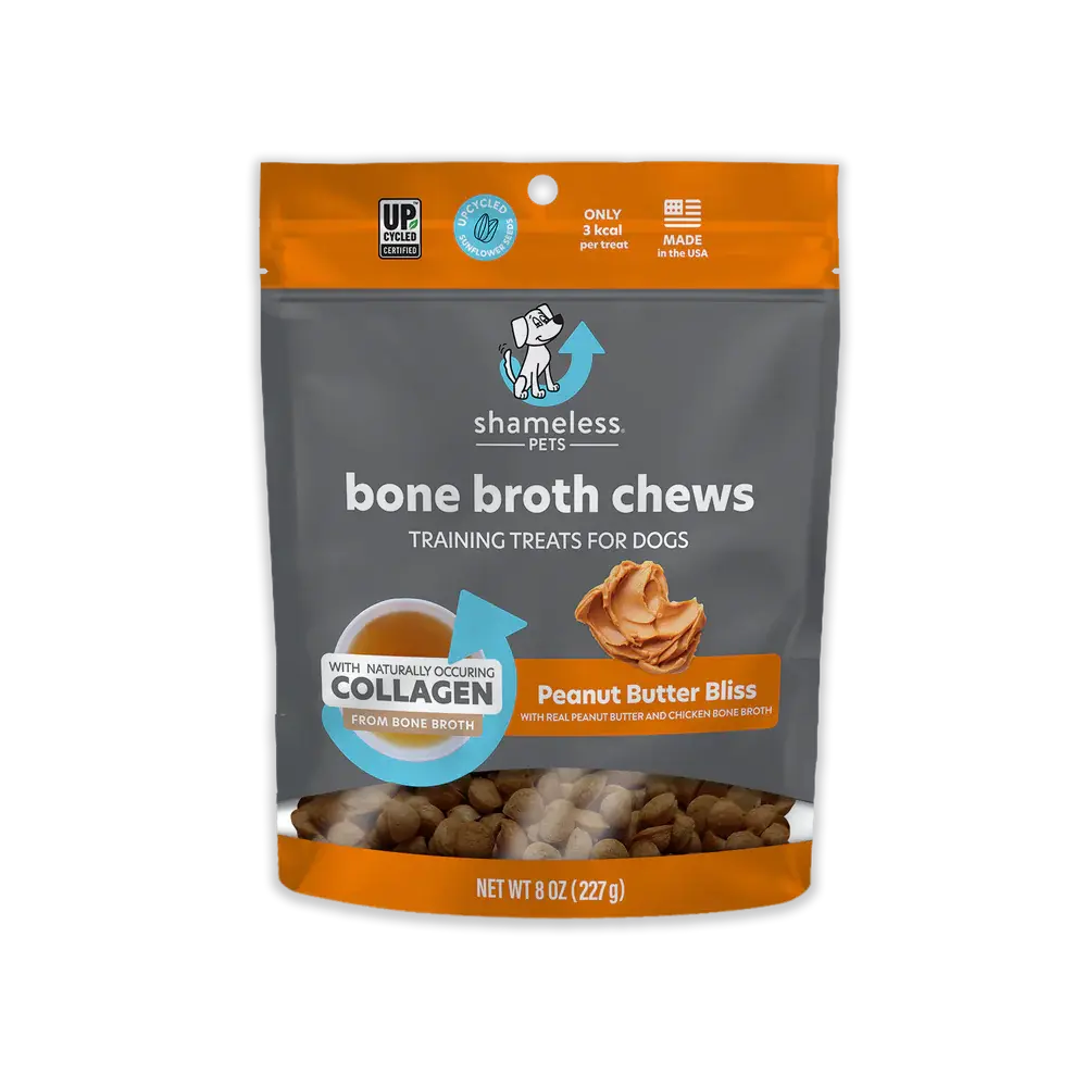 Shameless Pets Bone Broth Chewy Dog Treats with Peanut Butter Delight