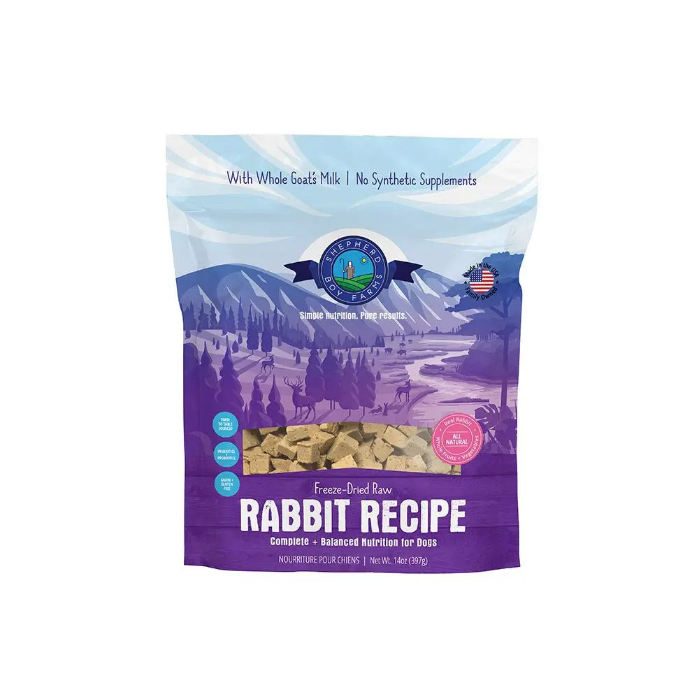 Shepherd Boy Farms Premium Freeze - Dried Dog Food with Rabbit Recipe, 14 - ounce Package