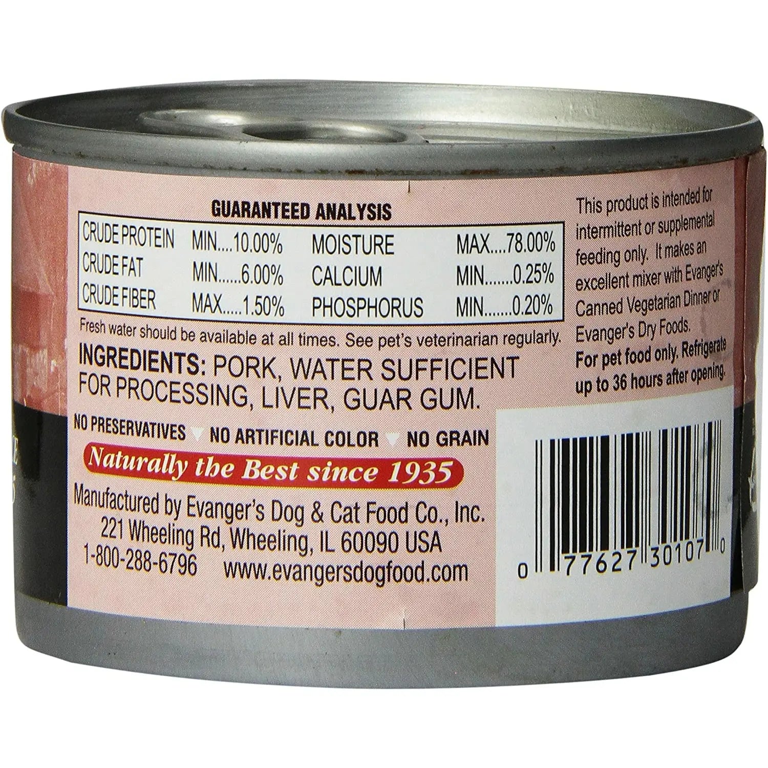 Evanger's 24-Can Case of Grain-Free Pork Canned Food for Dogs and Cats