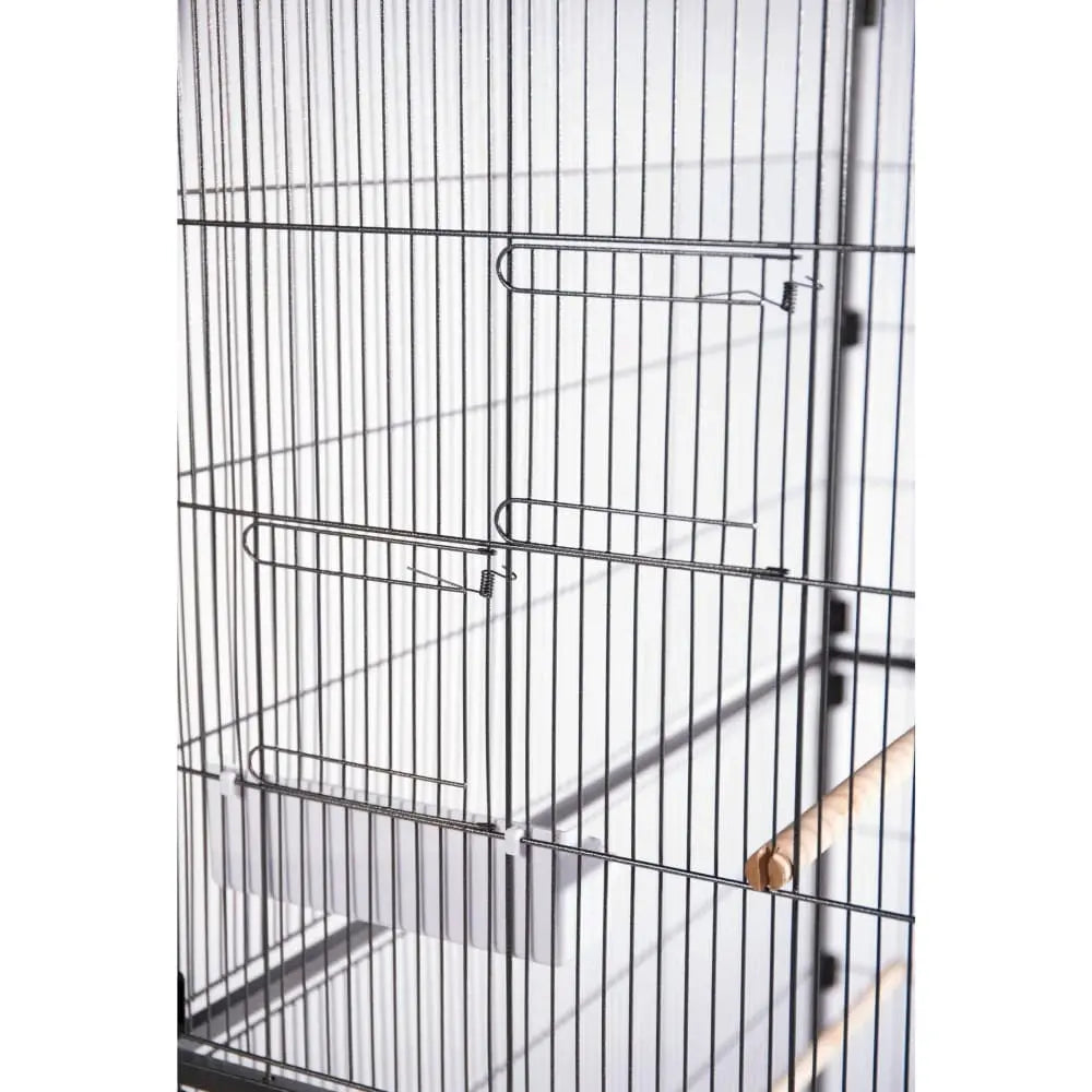 Extra Large Black Hammertone Wrought Iron Flight Cage for Parakeets, Canaries, and Finches - Model F050