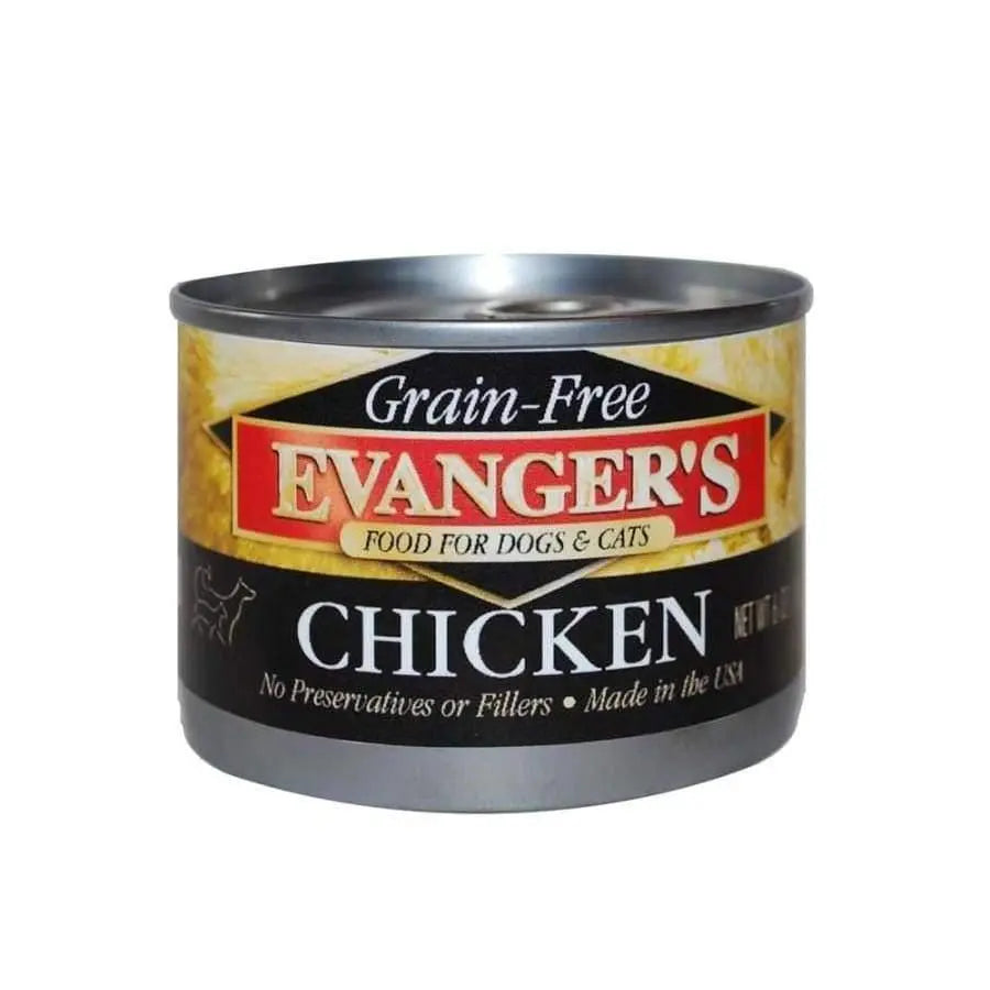 Evanger's Premium Grain-Free Chicken Canned Pet Food - 24 Cans, Each 6 Ounces for Dogs and Cats