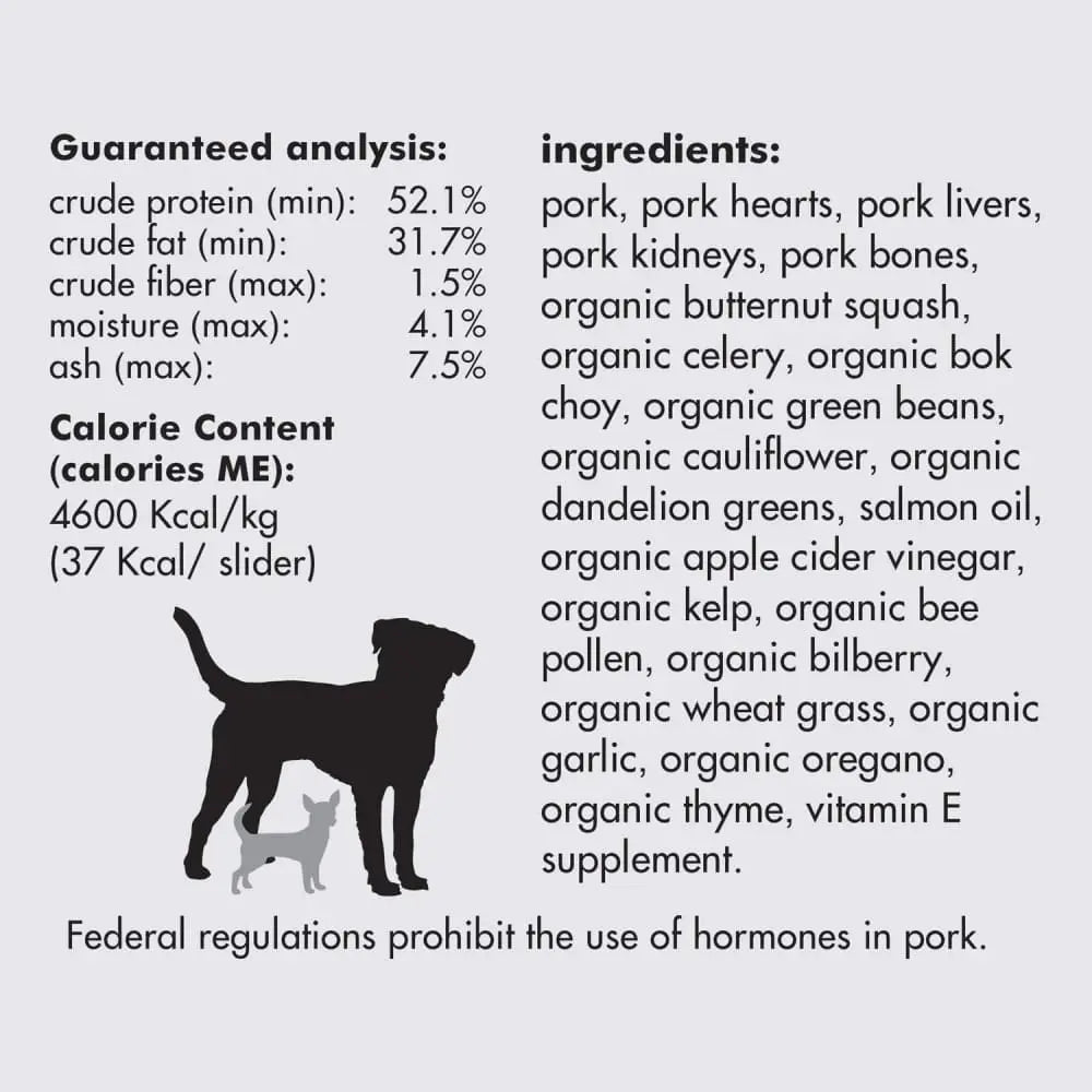 Smallbatch Pets 14oz Freeze-Dried Premium Pork Sliders Raw Dog Food