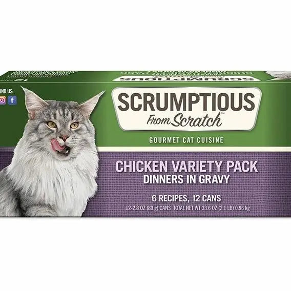 Delicious Homemade Chicken Variety Pack Wet Cat Food - 12 Cans, 2.8oz Each