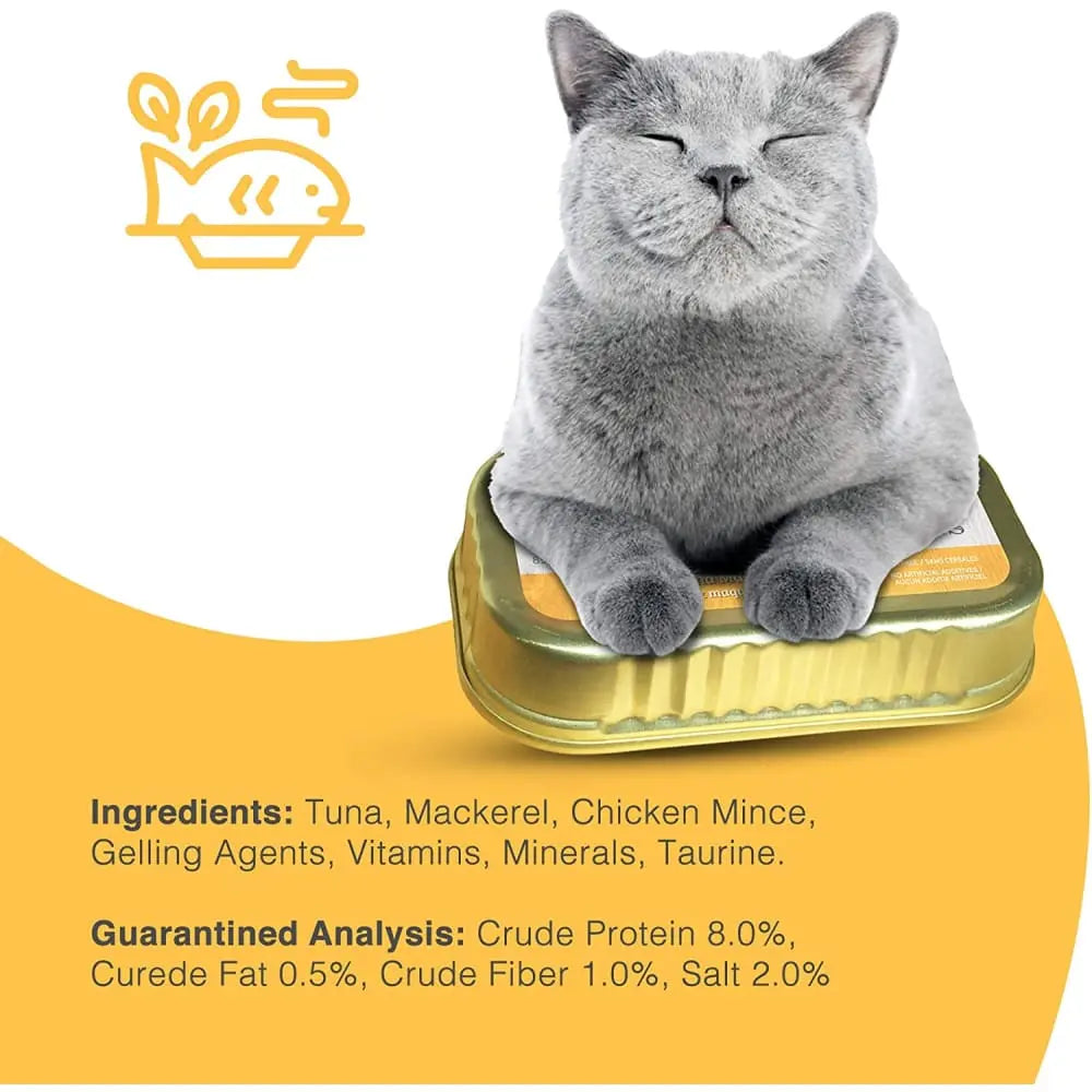 Snappy Tom Ultimates: 12-Pack 3oz Canned Fresh Tuna & Mackerel Cat Food