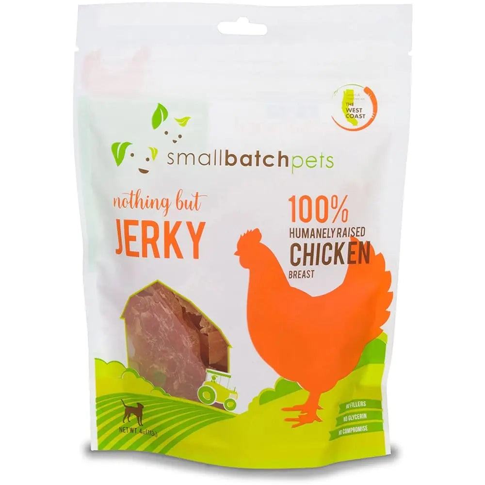 Smallbatch Pets 4 oz Premium Chicken Jerky Treats for Dogs and Cats