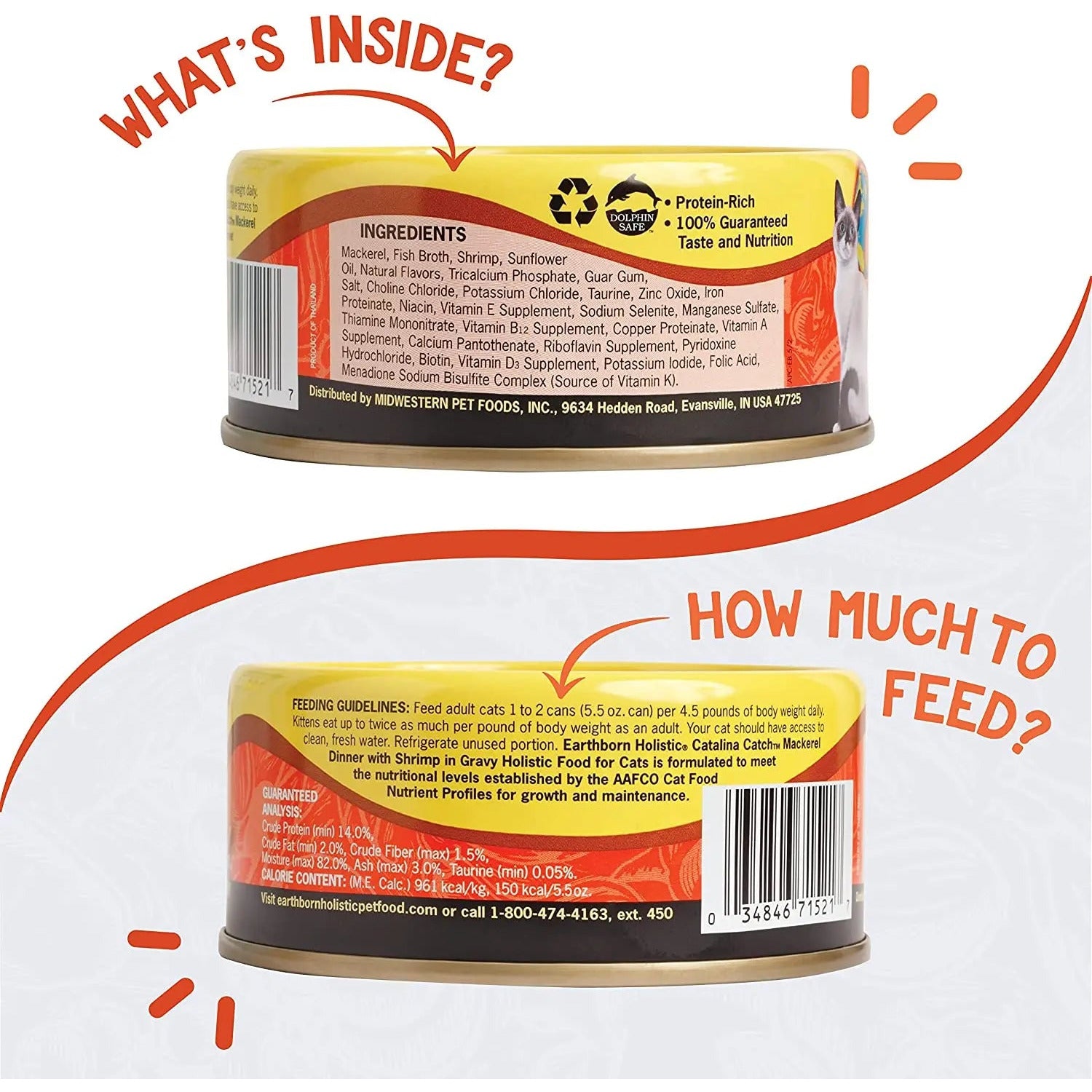 Earthborn Holistic Grain-Free Wet Cat Food - Catalina Catch with Wild-Caught Mackerel and Shrimp
