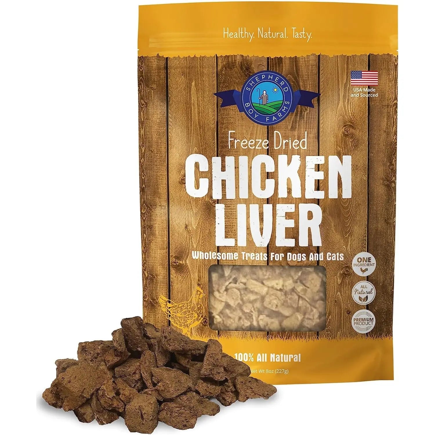 Shepherd Boy Farms Premium Freeze-Dried Chicken Liver Treats for Dogs