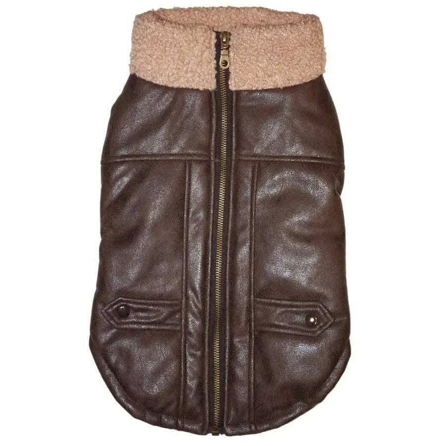 Stylish Brown Fashion Pet Bomber Jacket for Dogs