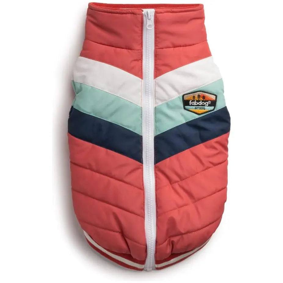 Fabdog Stylish Chevron Patterned Dog Winter Coat for a Fashionable Pup