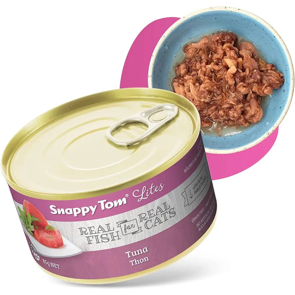 Snappy Tom Lite Tuna Flavored Canned Cat Food, 24 Cans of 3oz Each