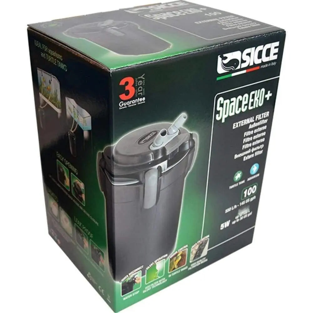 Sicce SPACE EKO 100 Canister Filter - Suitable for Up to 30 - Gallon Aquariums, 145 GPH, 1 Piece