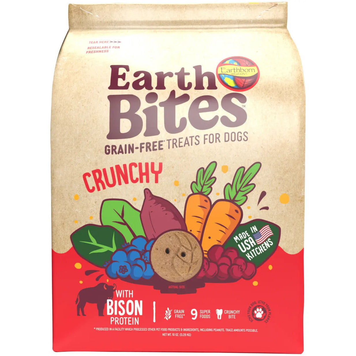 Earthborn Holistic EarthBites Premium Crunchy Dog Treats - Grain - Free Salmon Protein Biscuits for Dogs
