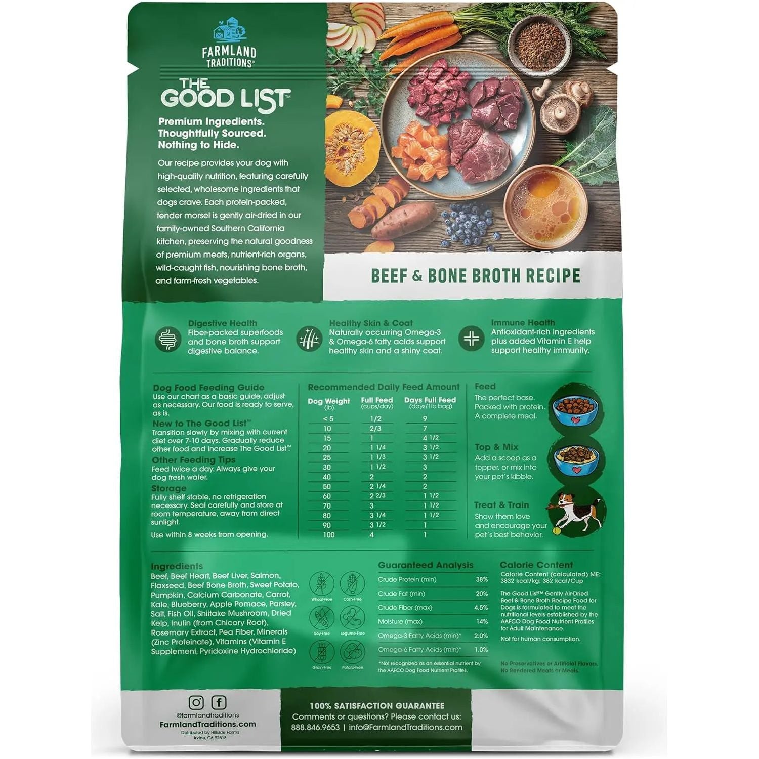 Farmland Traditions The Good List: Air - Dried Beef & Bone Broth Premium Dog Food