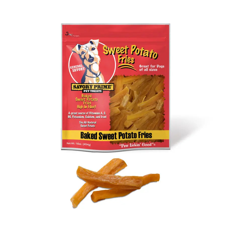 Premium Savory Baked Sweet Potato Fries Dog Treats - A Delightful Snack for Canines