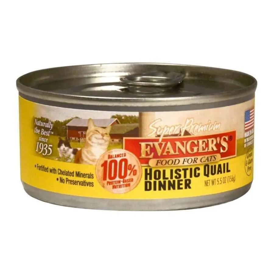 Evanger's Ultra-Premium Holistic 5.5 oz Canned Quail Dinner Wet Cat Food - 24 Pack