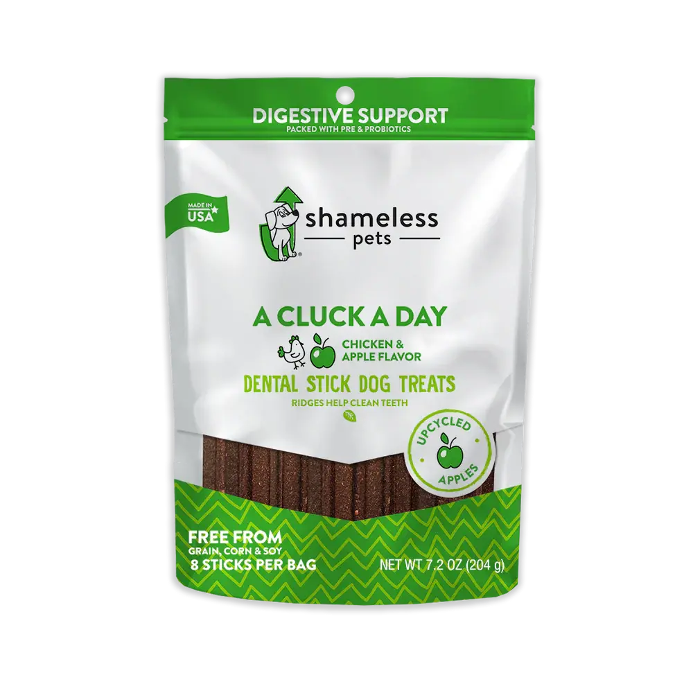 Shameless Pets A Cluck A Day Pre/Probiotic Dental Sticks for Tasty Dog Treats