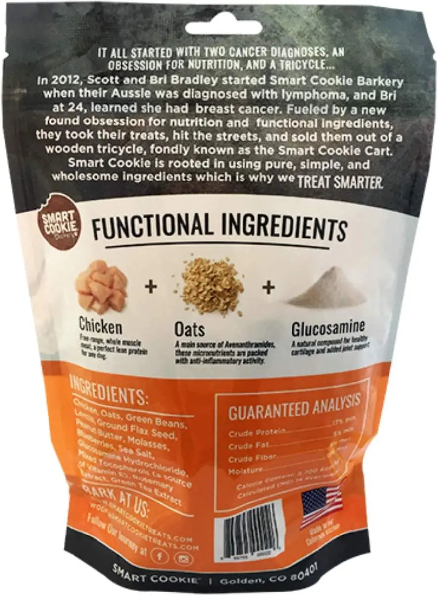 Premium Smart Cookie Hip and Joint Support Dog Treats - 8oz Chicken Biscuits with Glucosamine Specially Designed for Senior Dogs
