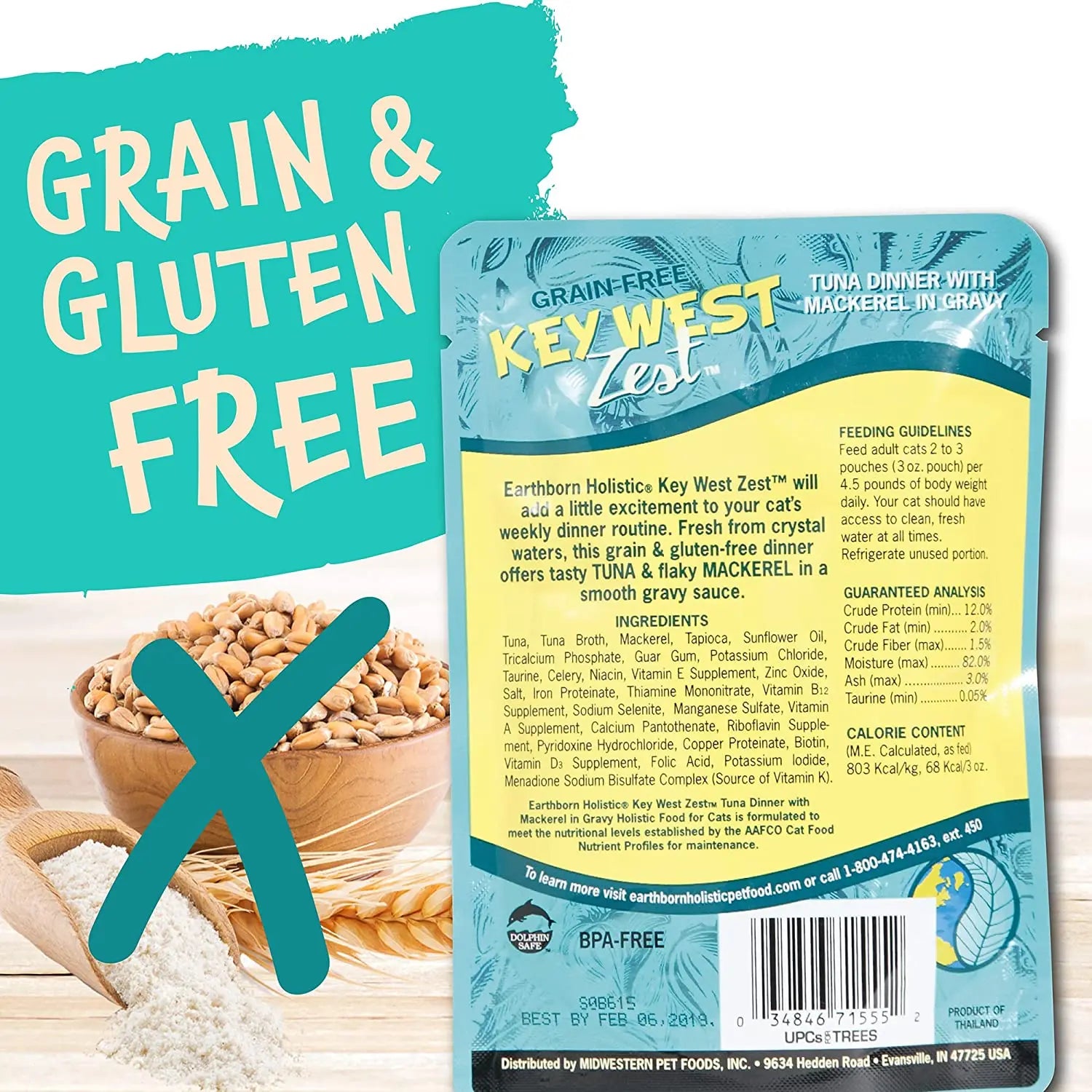 Earthborn Holistic Grain-Free 24-Pack 3 oz Wet Cat Food with Key West Zest