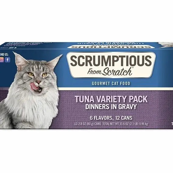 Delicious Homemade Tuna Variety Pack Wet Cat Food - 12 Cans of 2.8oz