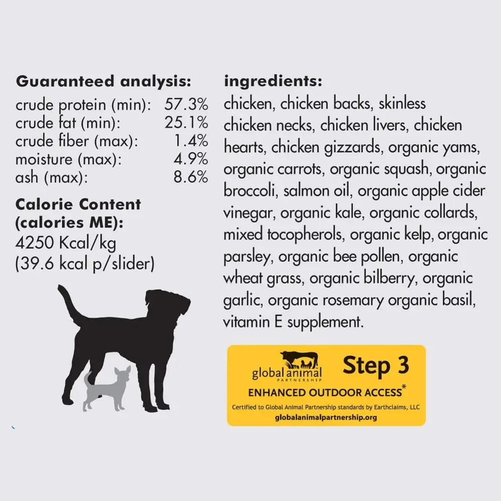 Smallbatch Pets Premium Freeze-Dried Chicken Sliders Raw Dog Food Diet