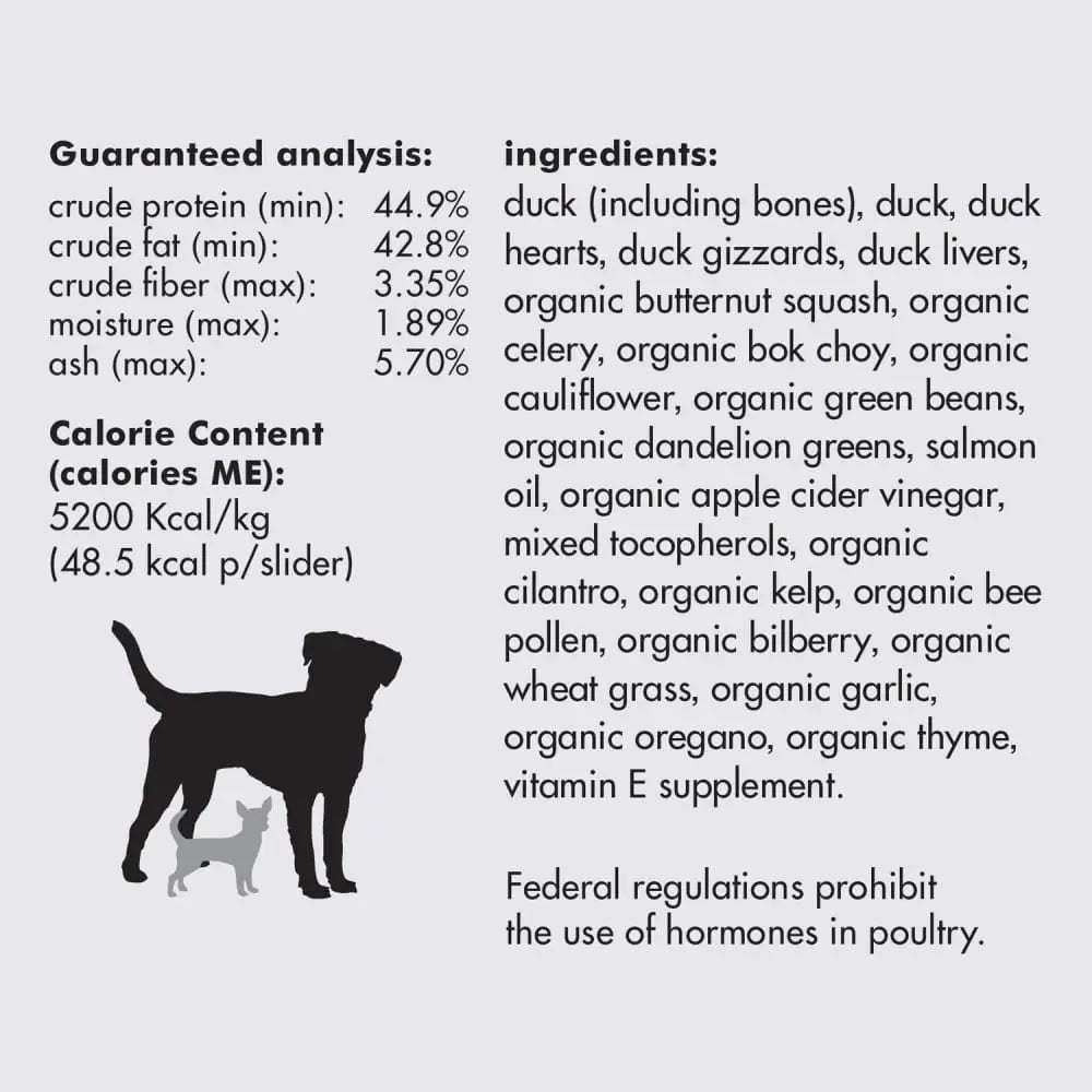 Smallbatch Pets Premium Freeze-Dried Duck Sliders Dog Food, 14oz