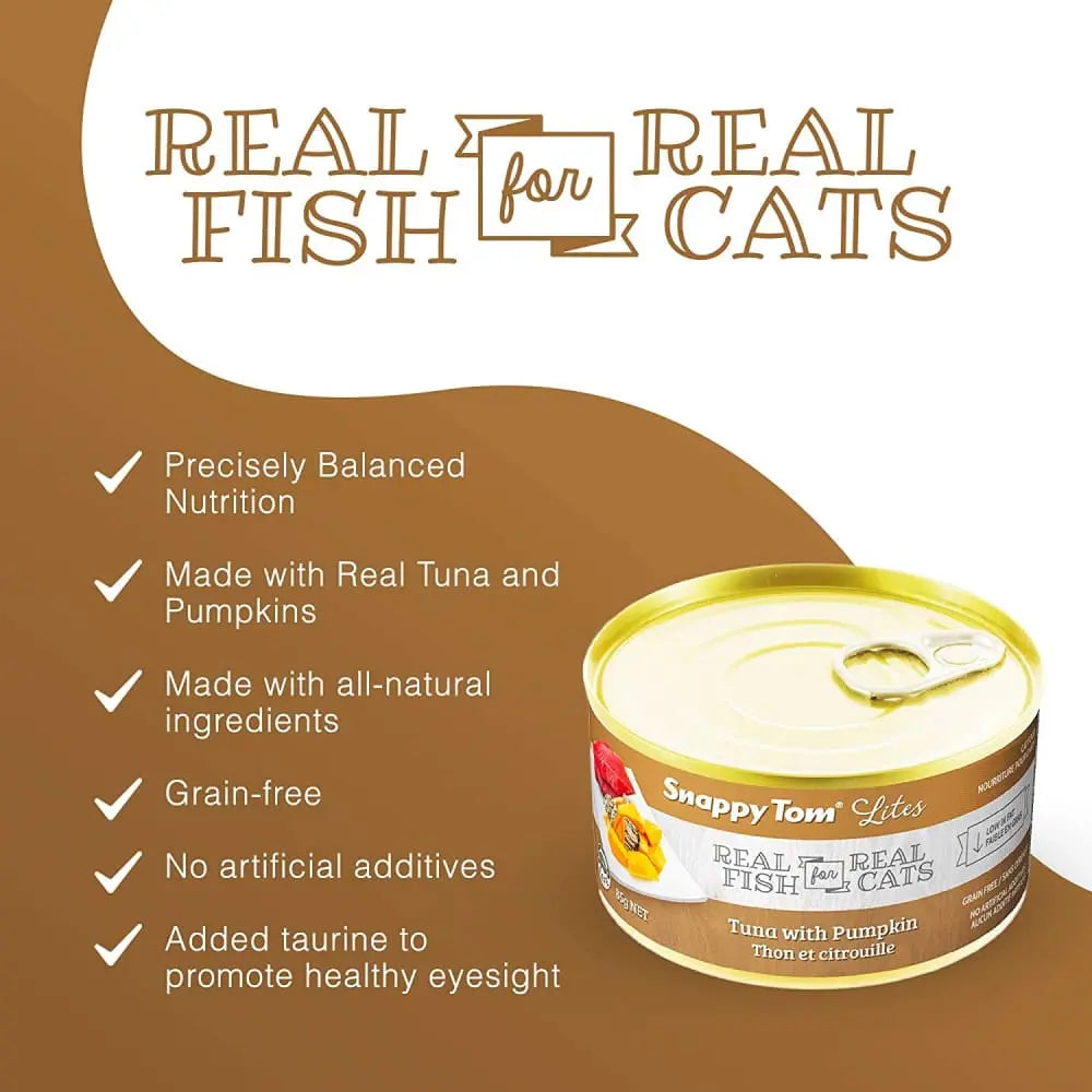 Snappy Tom Lite Canned Cat Food with Tuna and Pumpkin - Ideal Diet for Feline Friends