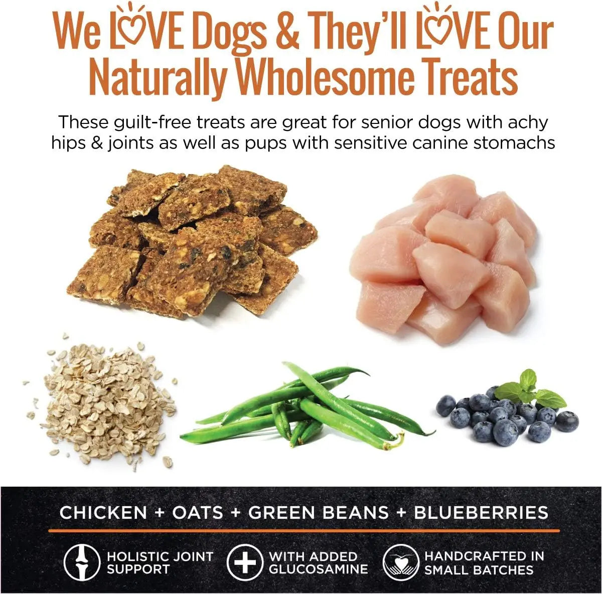 Premium Smart Cookie Hip and Joint Support Dog Treats - 8oz Chicken Biscuits with Glucosamine Specially Designed for Senior Dogs