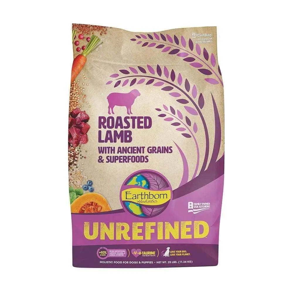 Earthborn Holistic® Unrefined™ Premium Dog Food: Roasted Lamb Combined with Ancient Grains and Nutrient - rich Superfoods
