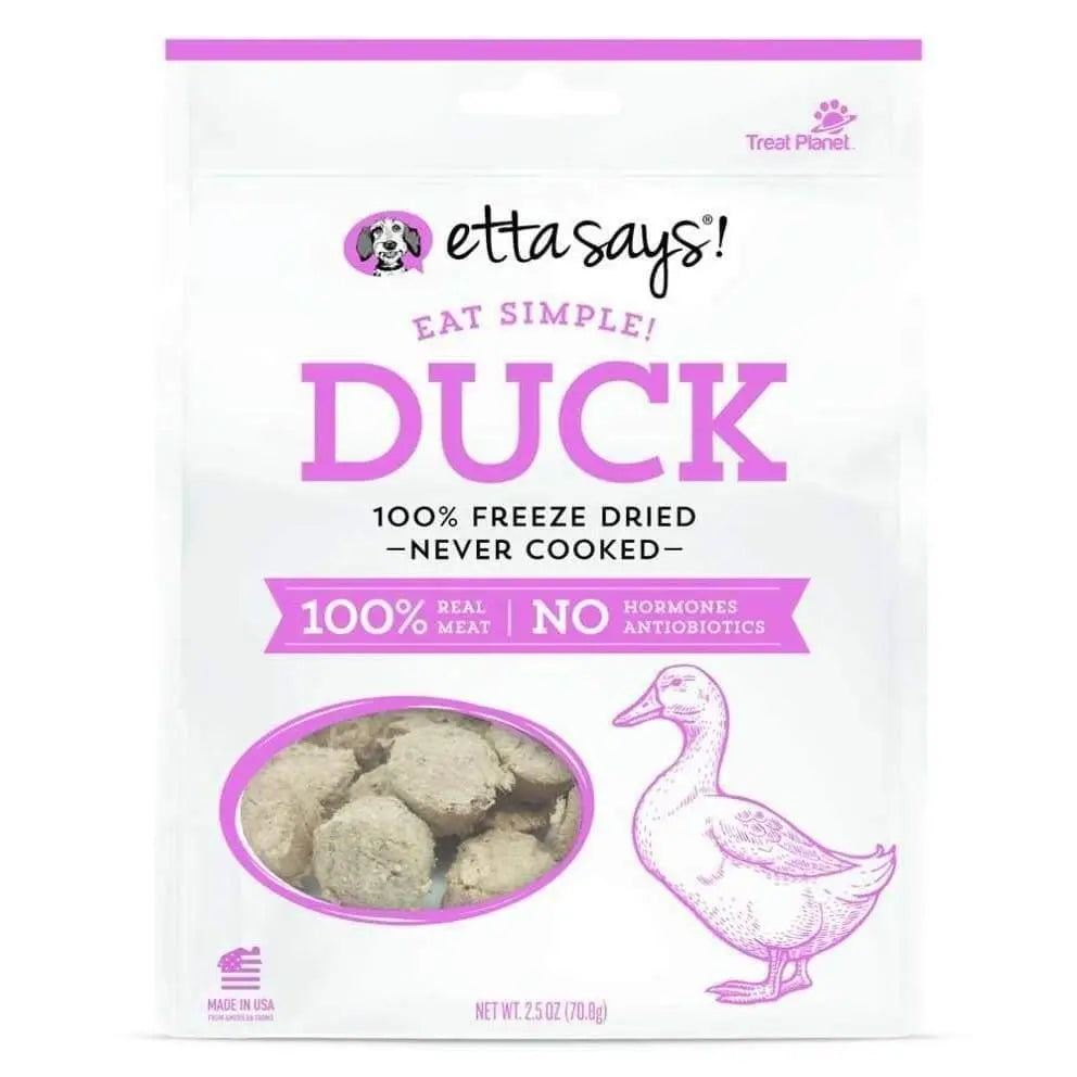 Etta Says! 100% Freeze - Dried 2.5 oz Duck Dog Treats, Simple & Healthy
