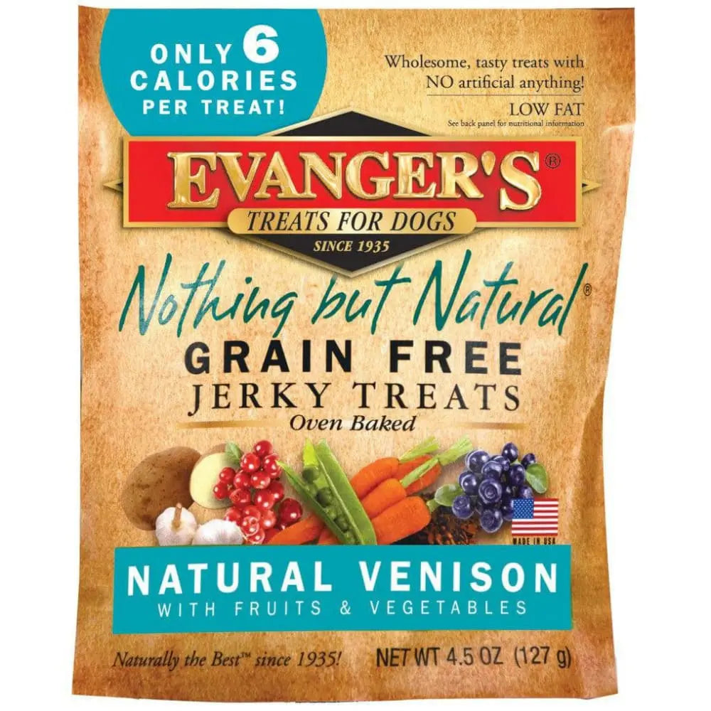 Evanger's Natural Venison Jerky - 4.5 oz Low - Fat Dog Treats