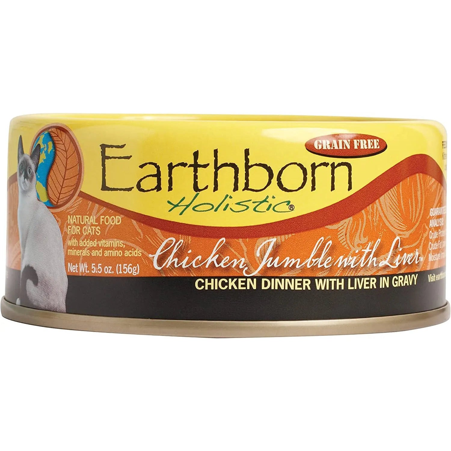 Earthborn Holistic Grain-Free Wet Cat Food: Chicken & Liver Jumble, 24x5.5 oz