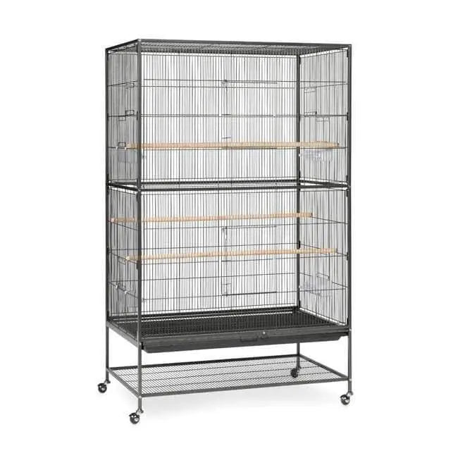 Extra Large Black Hammertone Wrought Iron Flight Cage for Parakeets, Canaries, and Finches - Model F050