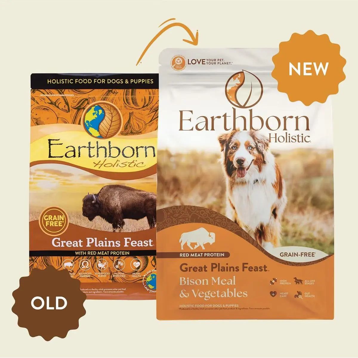 Earthborn Holistic Grain-Free Dry Dog Food - Great Plains Feast with Bison Meal and Vegetables